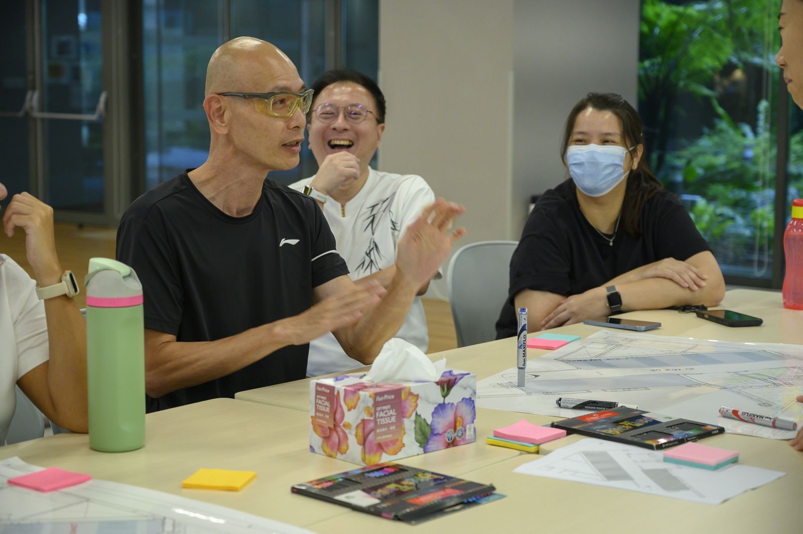 Laughing during the session